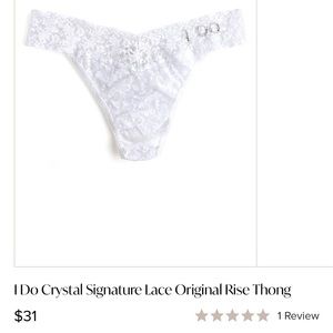 COPY - NWOT Hanky Panky I do Crystal Lace Original Rise Thing One Size in White